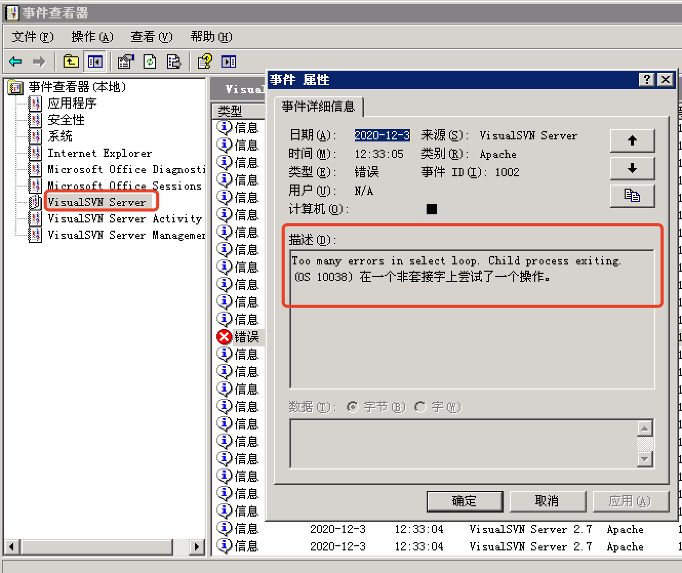 阿里云服务器重启后VisualSVN Server无法访问